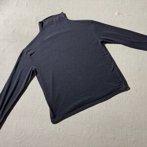 Wilfred Free Charcoal Knit Mock Neck Comfy Flowy Top